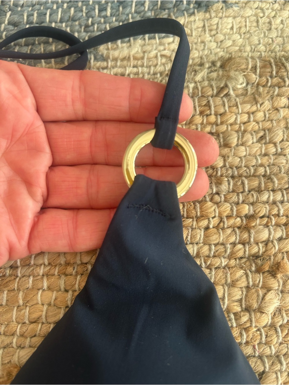 Reiss Deep Navy V-Neck Halter One-Piece Swimsuit - Picture 7 of 13